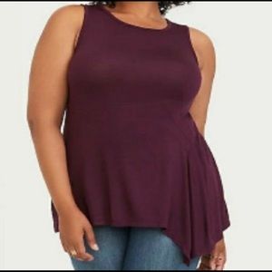 Super Soft Asymmetric Tank in Purple
